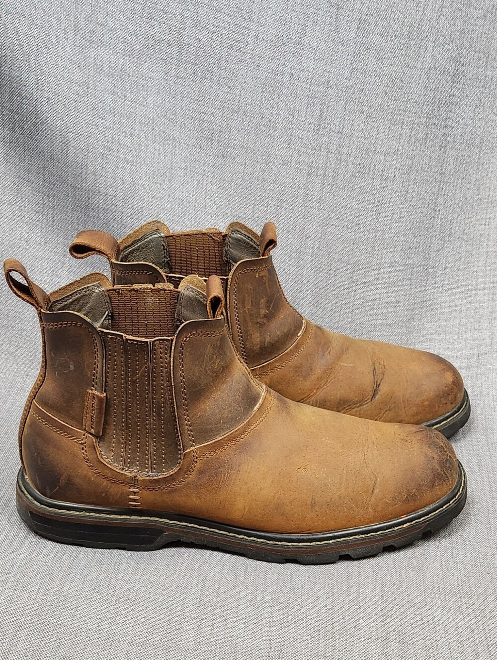 Skechers Brown Leather Chukka Slip-on Boots. Size 11.5 - Picture 3 of 10